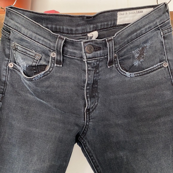 Rag & Bone Black Distress Capri Jeans - Picture 3 of 6